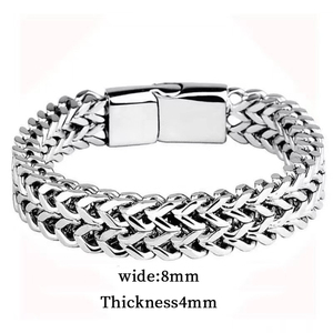 Bracciali da Uomo in Lega a Doppio Strato, Braccialetti Intrecciati alla Moda, Gioielli Hip Hop e Rock per Feste - Product Image 2