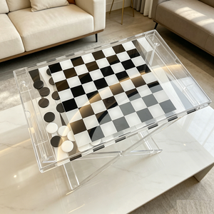 Custom Clear Acrylic Folding <b>Chess</b> <b>Table</b> <b>Chess</b> Clocks Portable Foldable Game Board for Indoor Outdoor Use Modern Design - Product Image 3