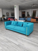 MR Furniture Ensemble de canapés de salon tuftés vert turquoise sarcelle Maison élégante 3-4 places Canapé Chaise Meubles de mariage