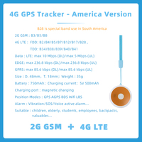Mini rastreador GPS portátil para niños mayores 4G con botón de pánico de alarma SOS para versión de América del Sur Brasil Chile Colombia uso caliente