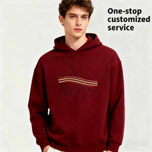 <span class=keywords><strong>Felpa</strong></span> con Cappuccio <span class=keywords><strong>Oversize</strong></span> in Cotone con Logo 3D Personalizzato, Ricamata, <span class=keywords><strong>Rossa</strong></span>, alla Moda, per Uomo - Product Image 1