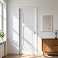 Puerta Exterior de Madera Sólida Color Gris Starlight QI TAI, Diseño Minimalista, Aislamiento Acústico, Construcción de Madera Sólida Pura y Gruesa, Pintada