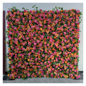 DKB Fleurs décoration de mariage de luxe meilleur produit de vente 5D rose vif jaune rose grande fleur attachée au mur - Product Image 1