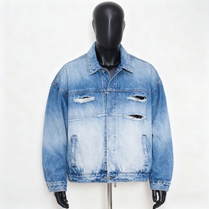 Chaqueta Vaquera Vintage de Invierno para Hombre, Estilo Punk, Lavado Ácido, con Agujeros Rotos, Detalles de Tachuelas Plateadas en los Hombros, Tendencia de Moda Urbana Gótica Y2K - Product Image 4