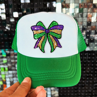Lot de patchs thermocollants à paillettes Mardi Gras, brodés, violet, vert, or, pour la décoration de casquettes de camionneur, sacs et vestes DIY