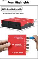 Convertisseur SDI Quad Link 4K avec 4 entrées SDI 1.5G/3G et 1 sortie SDI 6G/12G + 1 sortie optique 6G/12G (port LC) - PD2091M