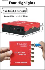 Nuovo Prodotto 2019 Convertitore Video HD in Fibra Ottica Quad <span class=keywords><strong>Link</strong></span> da 1.5G/3G a 6G/12G SDI in Lega di Alluminio per Trasmissioni TV - Product Image 6