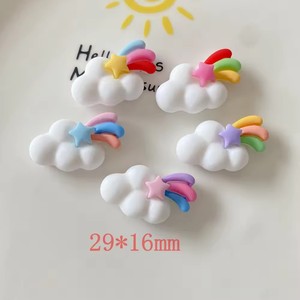 Dessin animé mignon mini résine accessoires bricolage étui de téléphone portable cheveux autocollant chapeau décoration flatback arc-en-ciel nuage <span class=keywords><strong>slime</strong></span> charme - Product Image 2