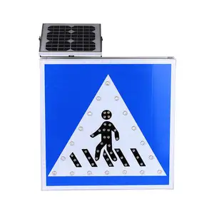 Panneau de signalisation led solaire en Aluminium pour la circulation, signalisation routière pour les piétons