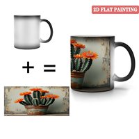 Mug quotidien à bord lisse et rond, 11 oz, noir givré, livraison directe, tasse magique en céramique changeant de couleur