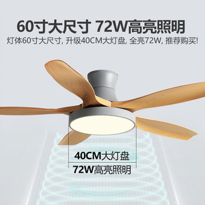 Nordic Style <b>Ceiling</b> <b>Fan</b> Light 60 Inch Inverter LED Flush Mount For Living Room And Study - Product Image 4