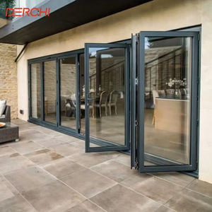 باب خارجي من الألومنيوم مقاوم للأعاصير، باب شرفة وفناء زجاجي عازل للصوت، باب حديقة قابل للطي من الألومنيوم - Product Image 1