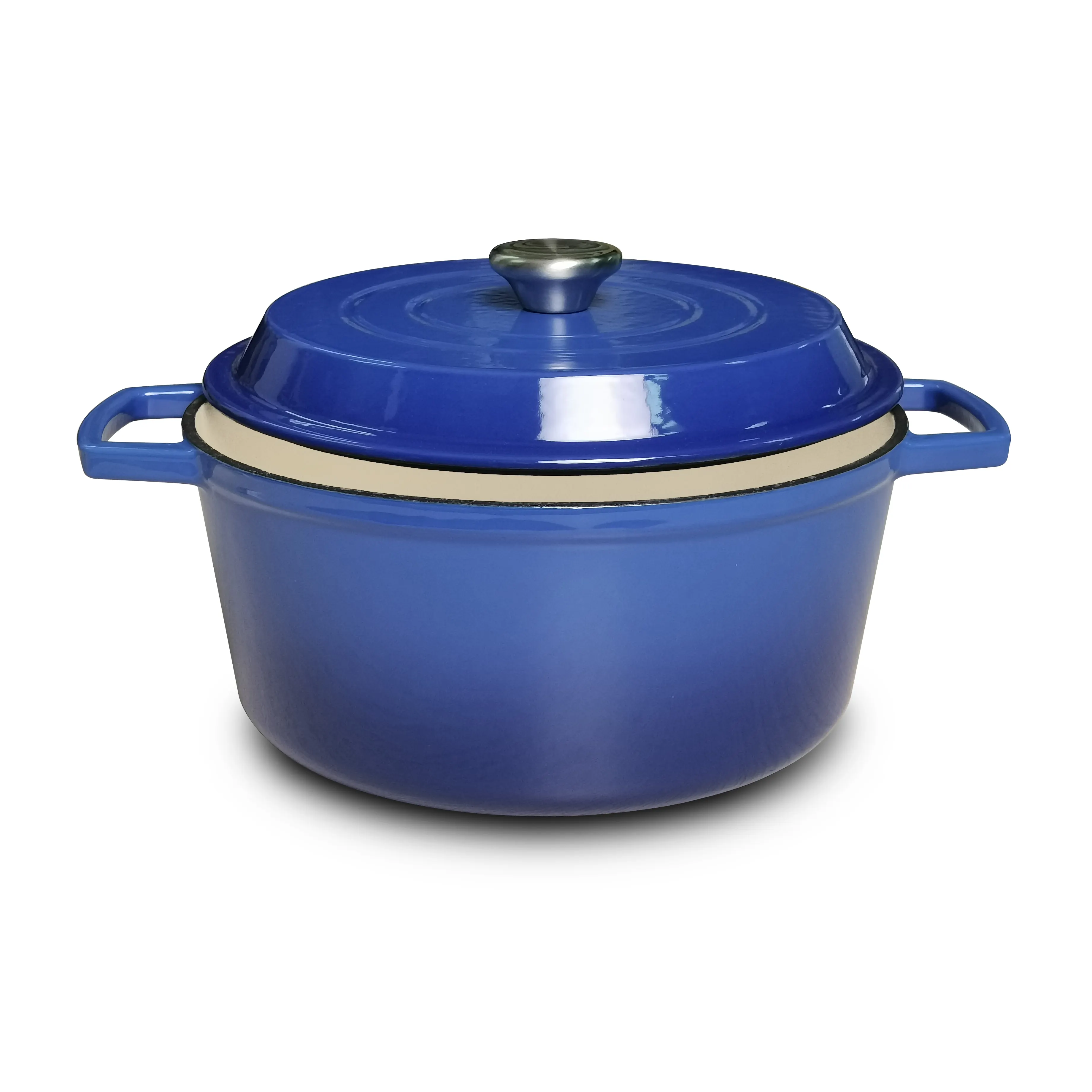 Индивидуальный цвет, Высококачественная темно-синяя эмалированная кастрюля, Голландская кастрюля, чугунная кастрюля для приготовления пищи