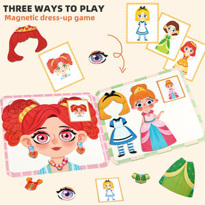 Ensemble de jeu magnétique créatif pour la maison ou les voyages, poupées de déguisement de <span class=keywords><strong>princesse</strong></span>, livre de puzzle magnétique pour filles - Product Image 3