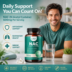 OEM/ODM Capsules de NAC (acétylcystéine) antioxydant végétalien biologique de qualité alimentaire, complément alimentaire pour adultes, 90 capsules, best-seller - Product Image 2