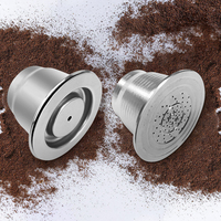 IKITCHEN Capsule Réutilisable en Acier Inoxydable, Couvercle Métallique de Haute Qualité Compatible avec les Machines à Café Nespresso Rechargeables