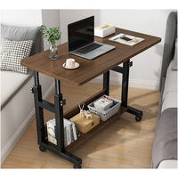 Table à thé et à café en bois brun personnalisé avec levage manuel à hauteur réglable Design moderne Ascenseur pour bureau et ordinateur Rangement intelligent de meubles