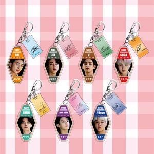 Porte-clés pendentif losange en acrylique de la série Spot RM Jin SUGA Team, motif dessin animé, cadeau souvenir tendance, vente en gros - Product Image 1