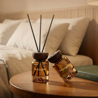 Bouteille en verre vide pour diffuseur de parfum 120 ml, base épaisse, pour parfum d'intérieur, impression personnalisée