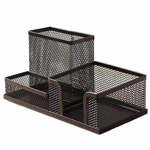 Organizador de Escritorio de Malla Metálica con 3 Compartimentos, el Más Popular, para Suministros de Oficina, Portaplumas, Organizador de Escritorio de Malla - Product Image 4