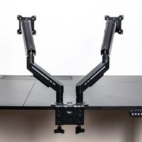 Support de moniteur double réglable de qualité supérieure pour jeux vidéo, support de double écran, support de moniteur à double bras