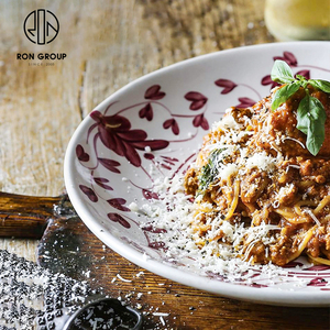 Platos de cena personalizados hechos a mano, vajilla de porcelana de estilo <span class=keywords><strong>italiano</strong></span>, plato de cerámica para restaurante - Product Image 4