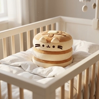 Peluche Super Douce Fat Cat en PP - Personnalisable, Grise, Dessin Animé, Anti-Stress, Finition Lavée avec Vernis UV, Unisexe