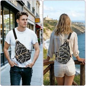 Unisex ALOHA Collection Outline Pikake <b>Leis</b> Solid Black Men Crossbody Messenger Bag Custom Hawaiian Crossbody Bags for Women - Product Image 5