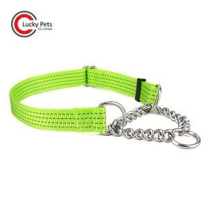 Zware Reflecterende Nylon Slip Pet Kraag Verstelbare Roestvrijstalen Ketting <span class=keywords><strong>Martingale</strong></span> Hondenhalsband - Product Image 2