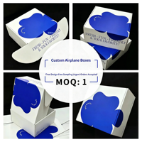Boîte d'emballage cosmétique personnalisée, design style avion, couleur intégrale, matériau carton de luxe, impression de logo de marque personnalisée