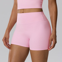 Shorts de sport taille haute pour femme, effet froncé invisible aux fesses, sans coutures, effet ventre plat, extensible, 4 pouces, pour le cyclisme et le yoga