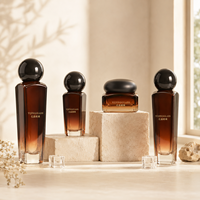 Ensemble de flacons de soin de la peau en verre premium rechargeables et uniques, 50g 40ml 80ml 100ml, élégant récipient cosmétique brun avec bouchon