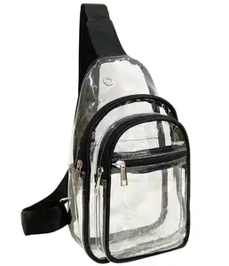 Clear Pvc Crossbody Sling Bag Transparent Casual Daypack Chest Bag Adjustment Left Right Band Bags