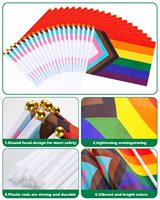 Drapeau pliable rectangulaire portable en polyester imperméable, motif arc-en-ciel LGBT Progress Pride, vente directe, personnalisé