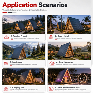 Cheap Prefab Triangle House <strong>Triangular</strong> Tiny House Kit Modern Modular a Frame House <strong>Home</strong> for Backyard Hotel - Product Image 3