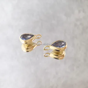 14k vàng rắn trang sức vàng quyến rũ CZ nước thả quyến rũ Mặt dây chuyền cho trang sức vĩnh viễn