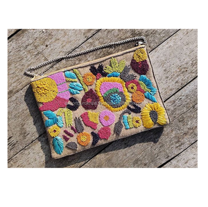Bolso de mano de lujo para mujer, bolso de mano para fiesta de noche, personalizable, estilo bohemio, cremallera, bolso de mensajero nupcial bordado - Product Image 2