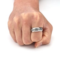 Bague anti-stress rotative à chaîne en acier inoxydable, bague runique pour homme, bague viking nordique