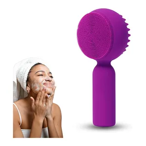 Wholesale 2 in 1 Mini Face Massager Silicone Brush Skin Care Clean Facial Cleansing Brushes