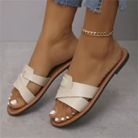 Nouveauté 2024 Chaussures Décontractées Grande Taille 35-43 Sandales Babouches Femme de Plage Tongs Plates pour Femmes