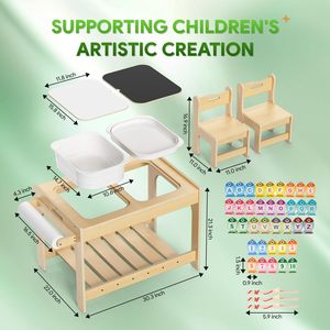 2 Lưu Trữ Thùng Nghiên Cứu Bảng Trẻ Em Phòng Ngủ Bằng Gỗ Hộp Cát Nước Cảm Giác Chơi Ks Hoạt Động Bảng Với Bìa Cho Phòng Chơi - Product Image 2