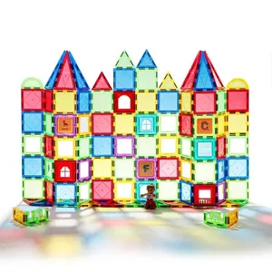 Fashion style plastic construction blocks geometric shapes magnetic tiles kids magnetic building blocks