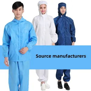 Factory Direct Sale Dust-free Washable Esd Lab Coats Anti-static Coverall Unisex Cleanroom Suit for Industrial