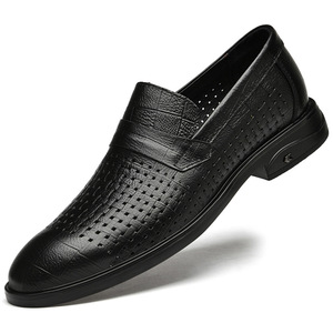 Zapatos de Cuero Genuino para Hombre, Diseño Perforado, Transpirables y Cómodos, para Oficina y Trabajo - Product Image 1