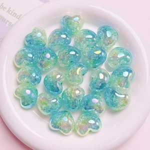Cuentas Acrílicas de Corazón Grueso de 22 mm con Recubrimiento UV, Cristal, 2 Tonos de Color, Alta Calidad, a la Moda, Bajo MOQ, para Fabricación de Joyería - Product Image 3