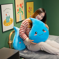 Peluche Goutte d'Eau Bleue, Coussin en Coton PP Doux, Animal en Peluche Brodé, Oreiller de Dessin Animé pour Fête d'Enfants