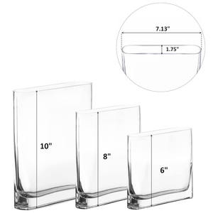 Vasi di libro in vetro con bordo rotondo vaso <span class=keywords><strong>ovale</strong></span> a blocchi di fiori rettangolare moderno centrotavola per matrimonio - Product Image 2