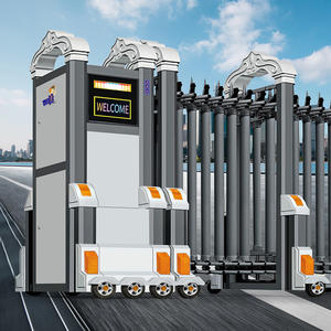 Porte rétractable d'usine Porte de sécurité électrique en alliage d'aluminium Portail rétractable Portail <span class=keywords><strong>escamotable</strong></span> automatique - Product Image 4