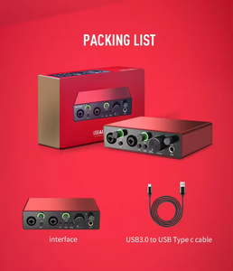 Amacex Chuyên Nghiệp Xlr 48V Microphone Âm Thanh Mixer <span class=keywords><strong>Card</strong></span> Âm Thanh Studio Ghi Âm Giao Diện Âm Thanh USB - Product Image 6