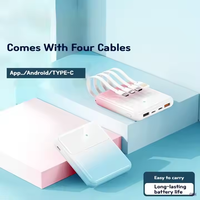 Batterie externe bleue et blanche 20000 mAh 22,5 W avec câble USB C, haute qualité, PD 20 W, mini batterie externe